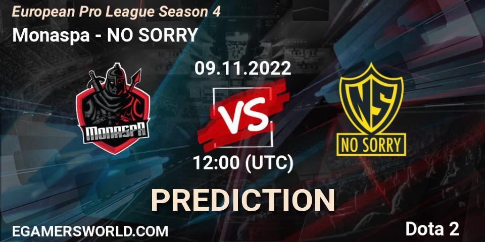 Monaspa - NO SORRY: Maç tahminleri. 09.11.22, Dota 2, European Pro League Season 4