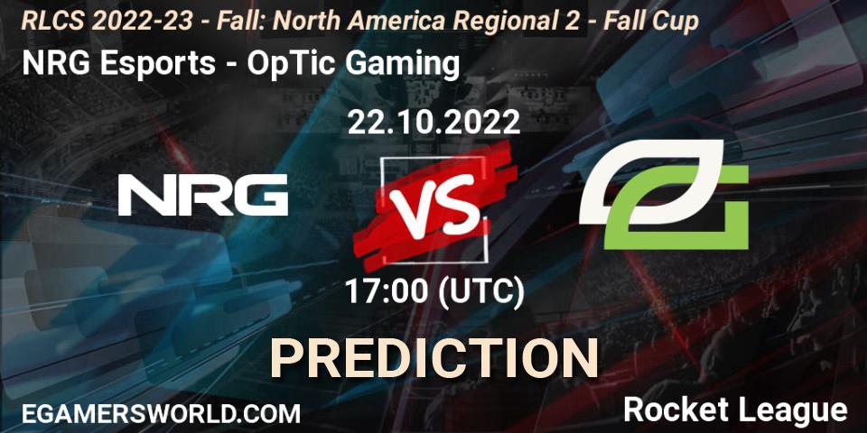 NRG Esports - OpTic Gaming: Maç tahminleri. 22.10.22, Rocket League, RLCS 2022-23 - Fall: North America Regional 2 - Fall Cup