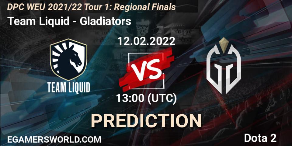Team Liquid - Gladiators: Maç tahminleri. 12.02.22, Dota 2, DPC WEU 2021/22 Tour 1: Regional Finals