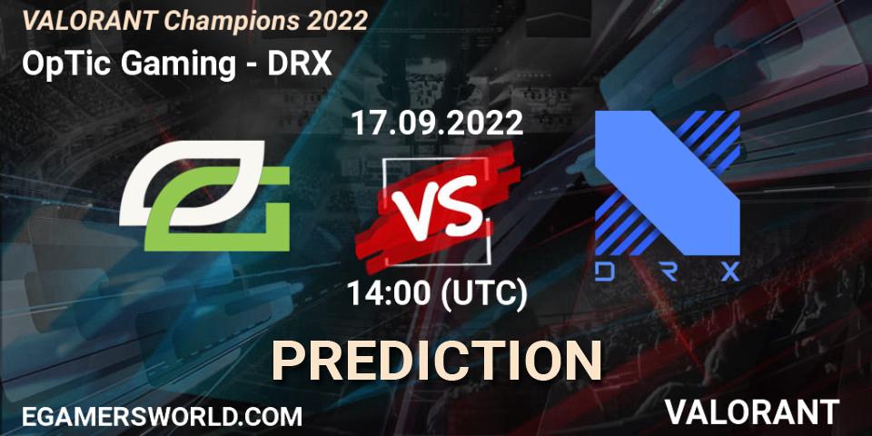 OpTic Gaming - DRX: Maç tahminleri. 17.09.22, VALORANT, VALORANT Champions 2022