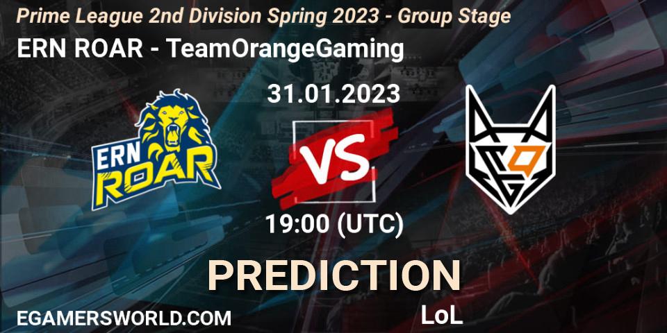 ERN ROAR - TeamOrangeGaming: Maç tahminleri. 31.01.23, LoL, Prime League 2nd Division Spring 2023 - Group Stage