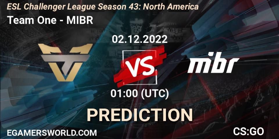 Team One - MIBR: Maç tahminleri. 02.12.22, CS2 (CS:GO), ESL Challenger League Season 43: North America