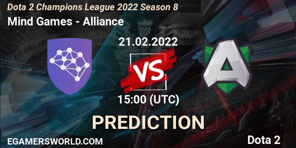 Mind Games - Alliance: Maç tahminleri. 21.02.22, Dota 2, Dota 2 Champions League 2022 Season 8