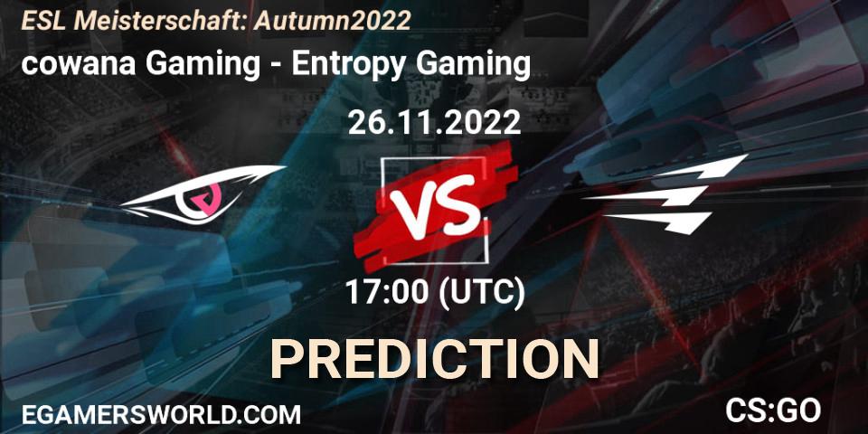 cowana Gaming - Entropy Gaming: Maç tahminleri. 26.11.22, CS2 (CS:GO), ESL Meisterschaft: Autumn 2022