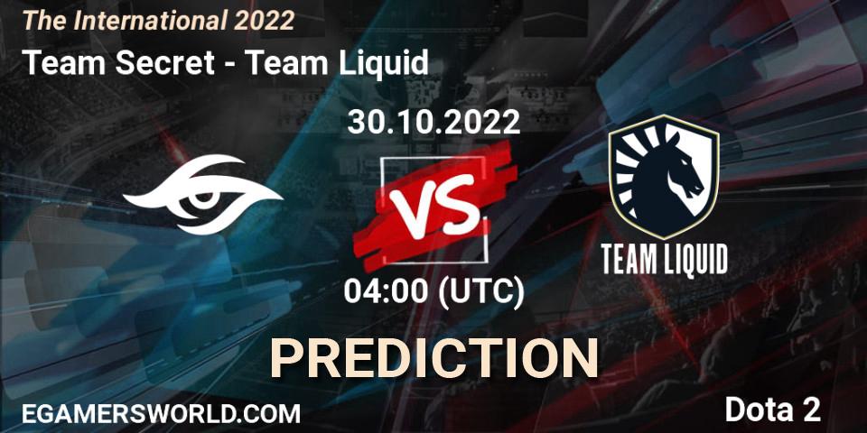 Team Secret - Team Liquid: Maç tahminleri. 30.10.22, Dota 2, The International 2022