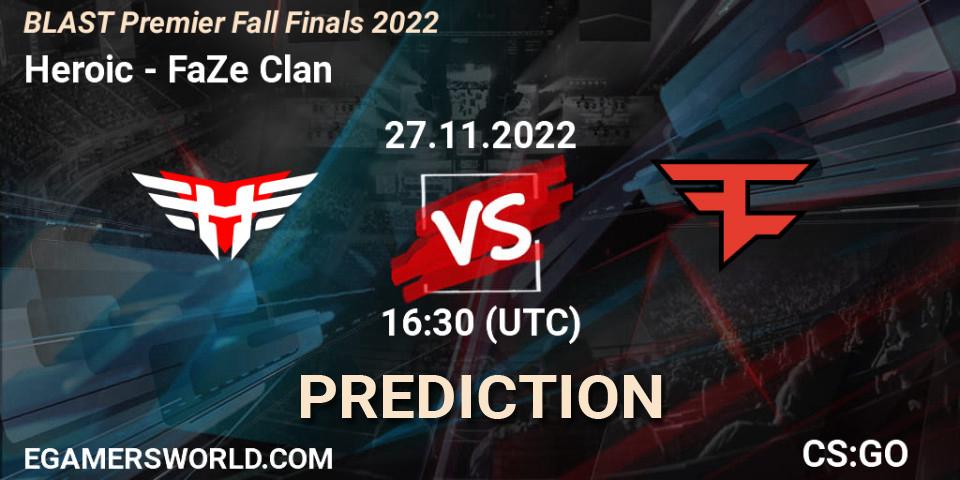 Heroic - FaZe Clan: Maç tahminleri. 27.11.22, CS2 (CS:GO), BLAST Premier Fall Finals 2022