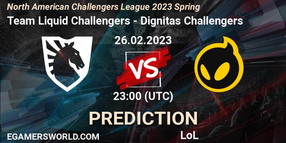 Team Liquid Challengers - Dignitas Challengers: Maç tahminleri. 26.02.23, LoL, NACL 2023 Spring - Group Stage