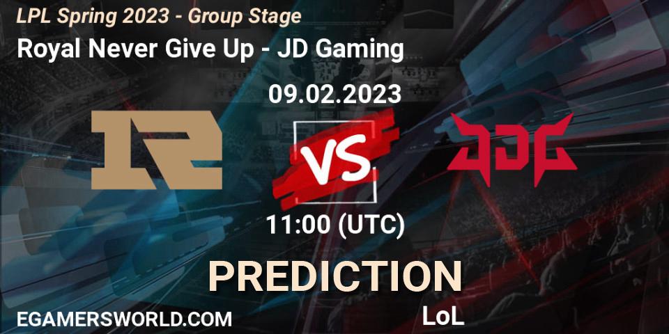 Royal Never Give Up - JD Gaming: Maç tahminleri. 09.02.23, LoL, LPL Spring 2023 - Group Stage