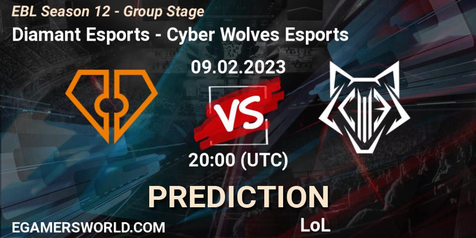 Diamant Esports - Cyber Wolves Esports: Maç tahminleri. 09.02.23, LoL, EBL Season 12 - Group Stage