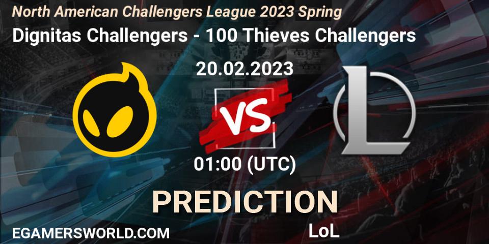 Dignitas Challengers - 100 Thieves Challengers: Maç tahminleri. 20.02.23, LoL, NACL 2023 Spring - Group Stage