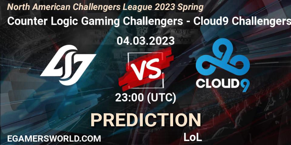 Counter Logic Gaming Challengers - Cloud9 Challengers: Maç tahminleri. 04.03.23, LoL, NACL 2023 Spring - Group Stage