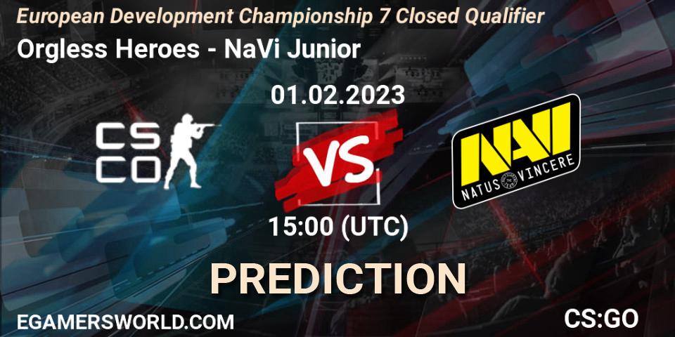 Orgless Heroes - NaVi Junior: Maç tahminleri. 01.02.23, CS2 (CS:GO), European Development Championship 7 Closed Qualifier