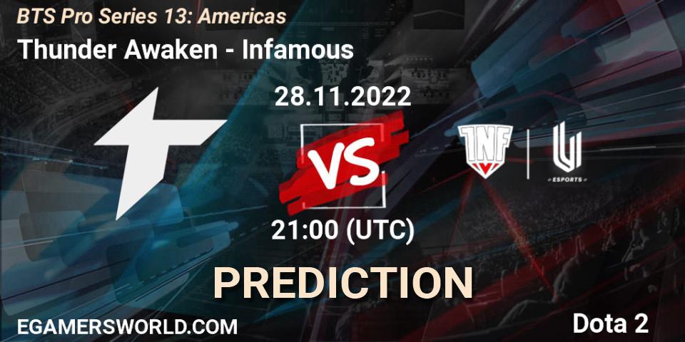 Thunder Awaken - Infamous: Maç tahminleri. 01.12.22, Dota 2, BTS Pro Series 13: Americas