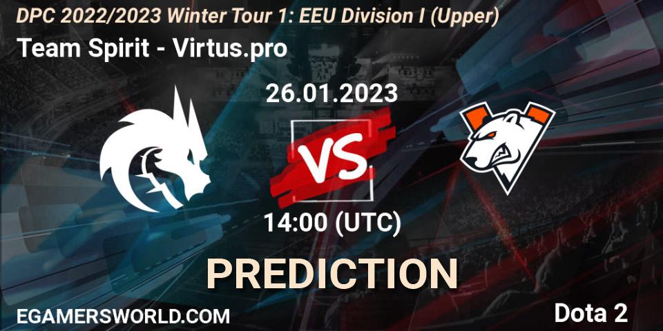 Team Spirit - Virtus.pro: Maç tahminleri. 26.01.23, Dota 2, DPC 2022/2023 Winter Tour 1: EEU Division I (Upper)