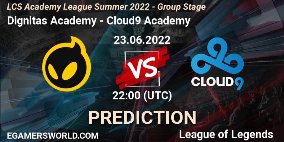 Dignitas Academy - Cloud9 Academy: Maç tahminleri. 23.06.22, LoL, LCS Academy League Summer 2022 - Group Stage
