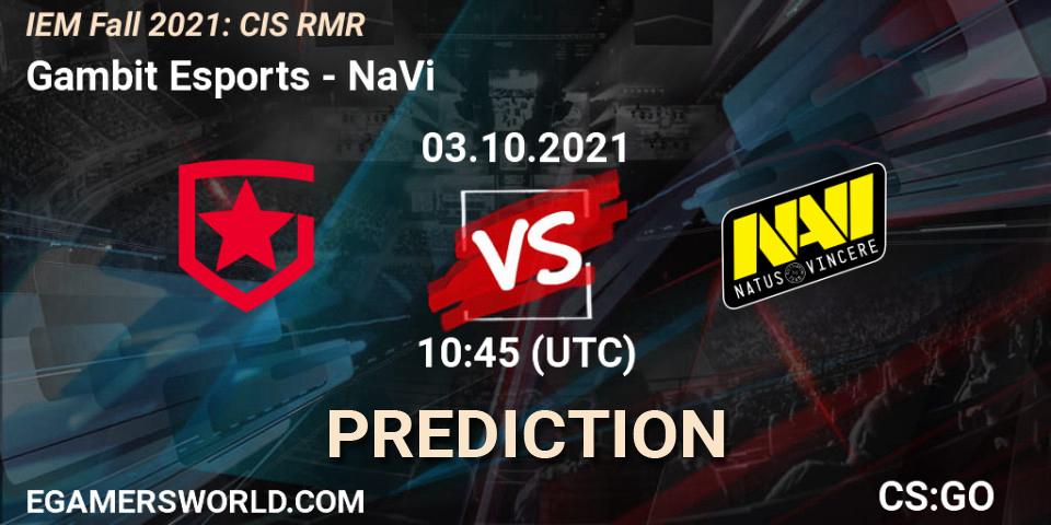 Gambit Esports - NaVi: Maç tahminleri. 03.10.21, CS2 (CS:GO), IEM Fall 2021: CIS RMR