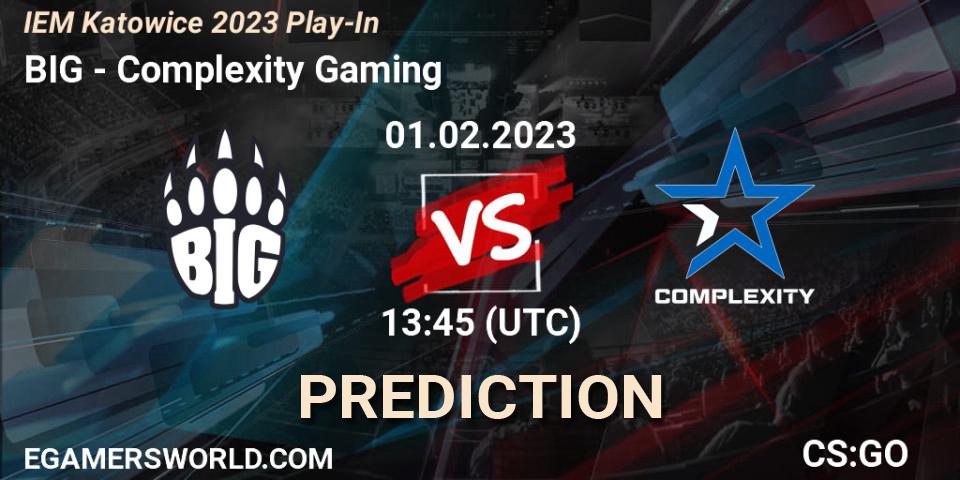 BIG - Complexity Gaming: Maç tahminleri. 01.02.23, CS2 (CS:GO), IEM Katowice 2023 Play-In