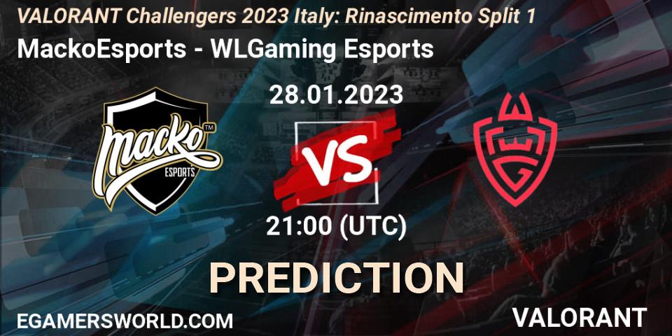 MackoEsports - WLGaming Esports: Maç tahminleri. 28.01.23, VALORANT, VALORANT Challengers 2023 Italy: Rinascimento Split 1
