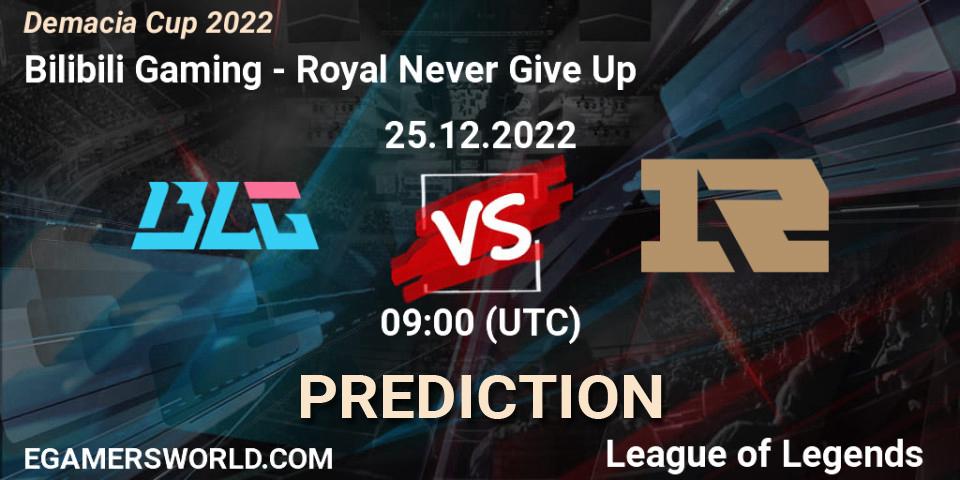 Bilibili Gaming - Royal Never Give Up: Maç tahminleri. 25.12.22, LoL, Demacia Cup 2022