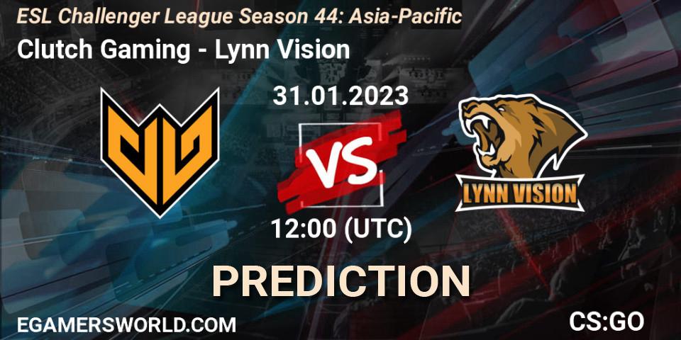 Clutch Gaming - Lynn Vision: Maç tahminleri. 31.01.23, CS2 (CS:GO), ESL Challenger League Season 44: Asia-Pacific