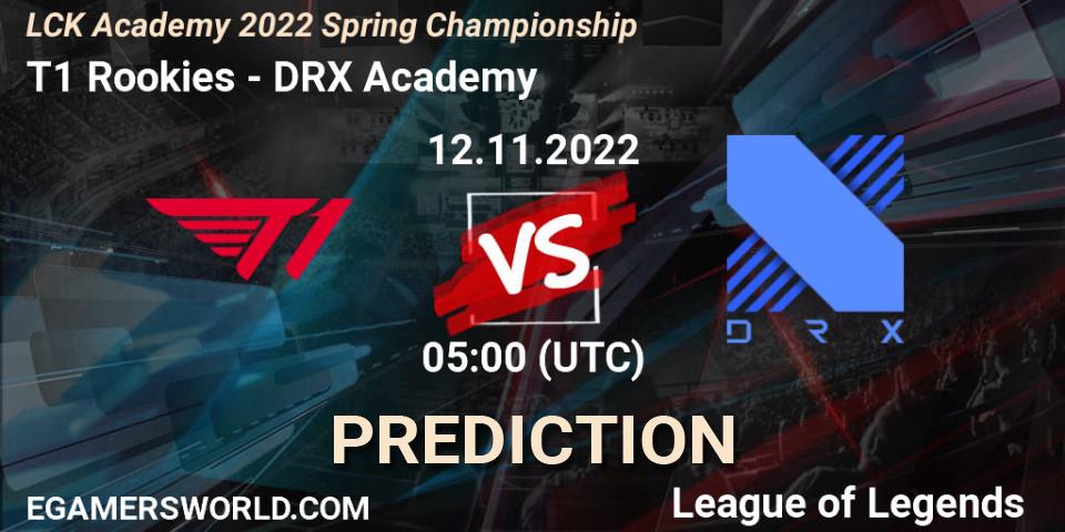 T1 Rookies - DRX Academy: Maç tahminleri. 12.11.22, LoL, LCK Academy 2022 Spring Championship