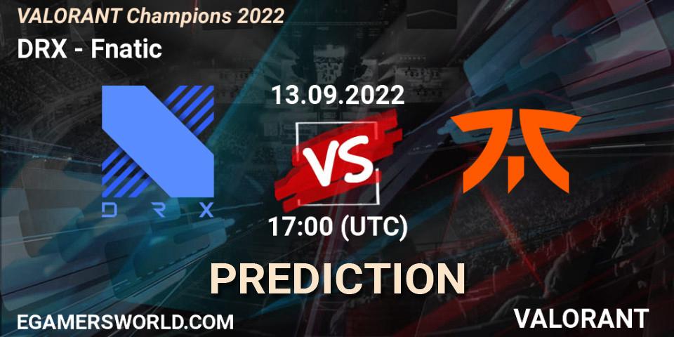 DRX - Fnatic: Maç tahminleri. 13.09.22, VALORANT, VALORANT Champions 2022