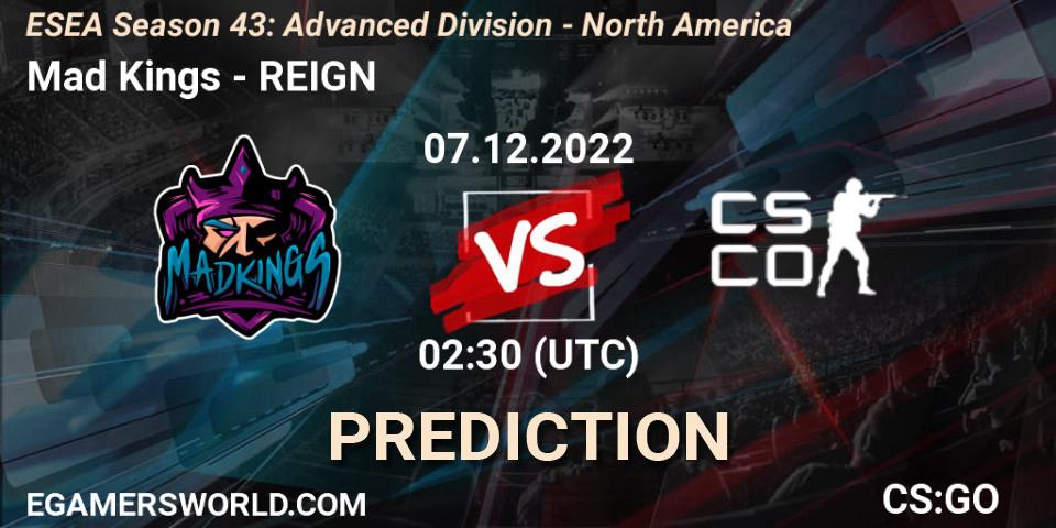 Mad Kings - REIGN: Maç tahminleri. 07.12.22, CS2 (CS:GO), ESEA Season 43: Advanced Division - North America