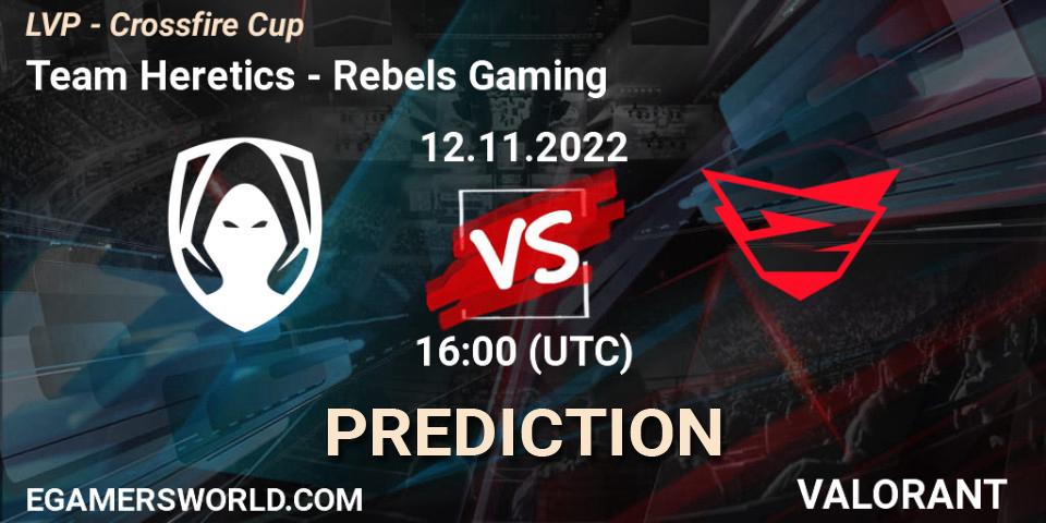 Team Heretics - Rebels Gaming: Maç tahminleri. 12.11.22, VALORANT, LVP - Crossfire Cup
