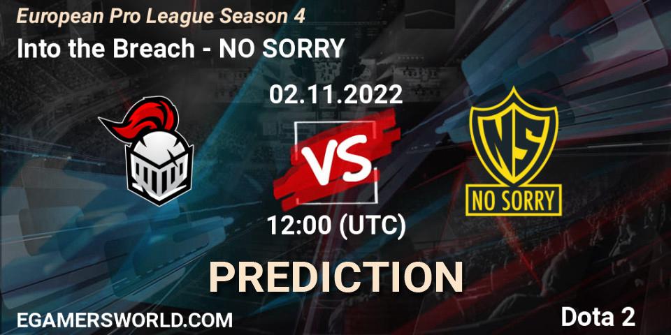 Into the Breach - NO SORRY: Maç tahminleri. 02.11.22, Dota 2, European Pro League Season 4