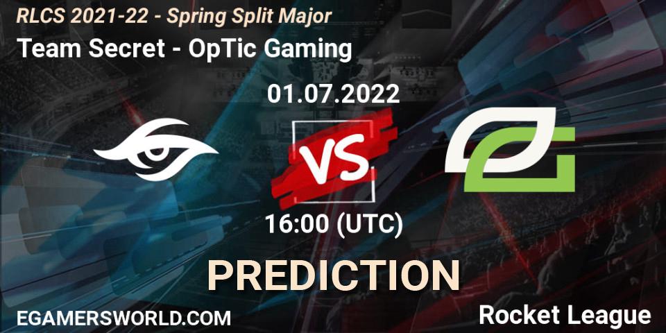 Team Secret - OpTic Gaming: Maç tahminleri. 01.07.22, Rocket League, RLCS 2021-22 - Spring Split Major