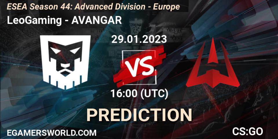 LeoGaming - AVANGAR: Maç tahminleri. 29.01.23, CS2 (CS:GO), ESEA Season 44: Advanced Division - Europe