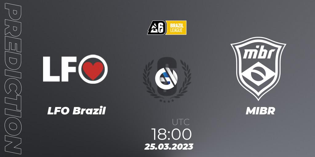 LFO Brazil - MIBR: Maç tahminleri. 25.03.23, Rainbow Six, Brazil League 2023 - Stage 1