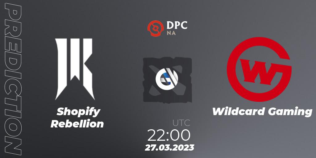 Shopify Rebellion - Wildcard Gaming: Maç tahminleri. 27.03.23, Dota 2, DPC 2023 Tour 2: NA Division I (Upper)