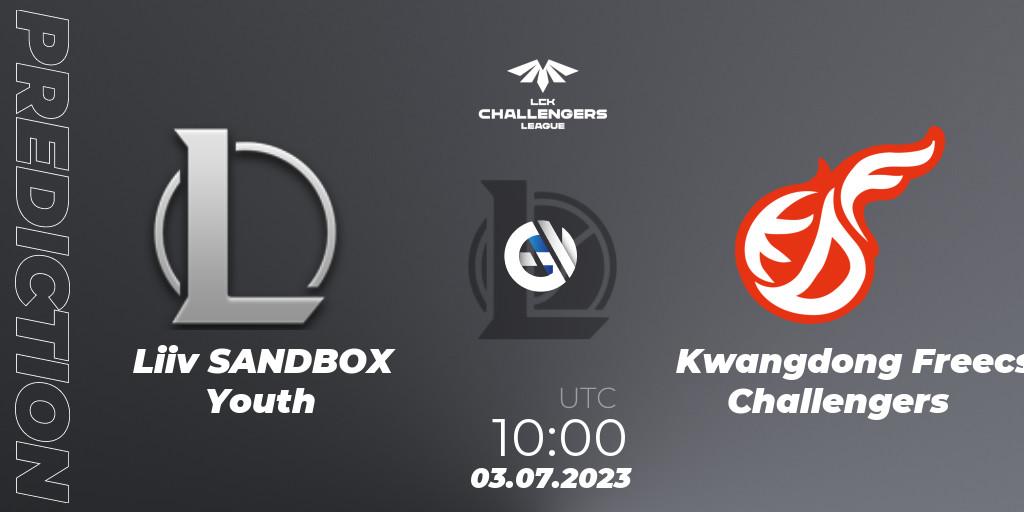 Liiv SANDBOX Youth - Kwangdong Freecs Challengers: Maç tahminleri. 03.07.23, LoL, LCK Challengers League 2023 Summer - Group Stage