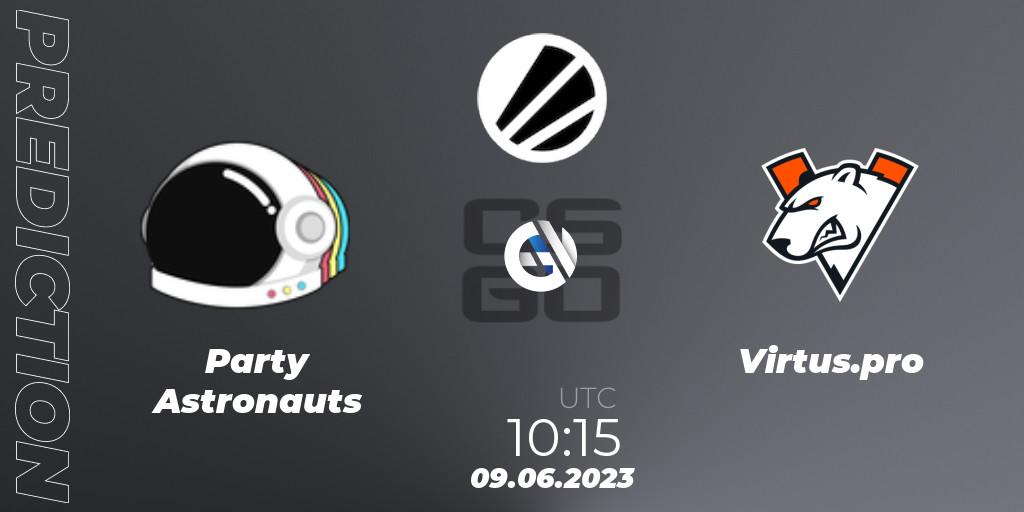 Party Astronauts - Virtus.pro: Maç tahminleri. 09.06.23, CS2 (CS:GO), ESL Challenger Katowice 2023