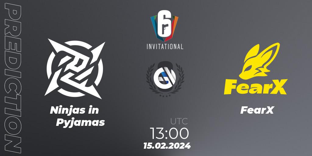 Ninjas in Pyjamas - FearX: Maç tahminleri. 15.02.24, Rainbow Six, Six Invitational 2024 - Group Stage