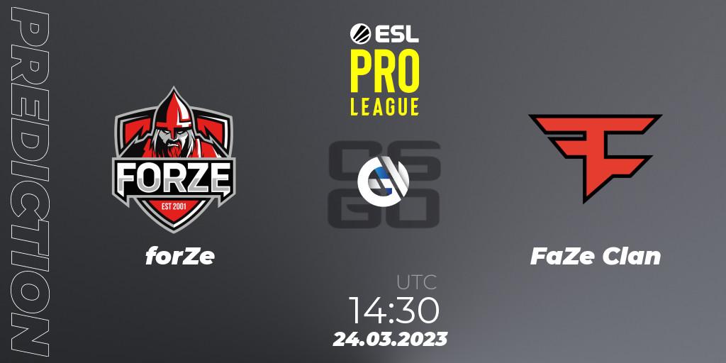 forZe - FaZe Clan: Maç tahminleri. 24.03.23, CS2 (CS:GO), ESL Pro League Season 17