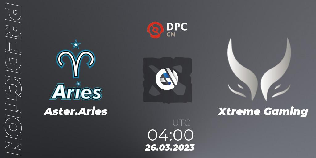 Aster.Aries - Xtreme Gaming: Maç tahminleri. 26.03.23, Dota 2, DPC 2023 Tour 2: China Division I (Upper)