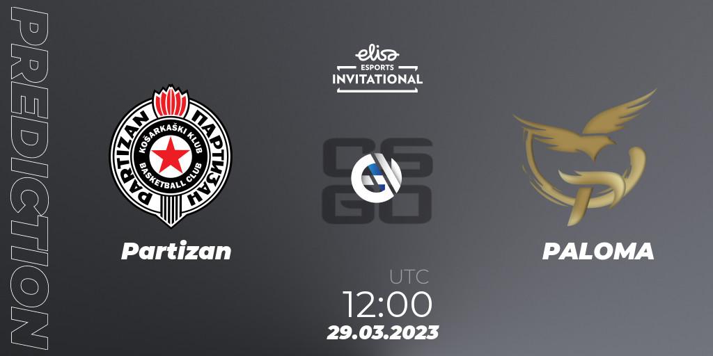 Partizan - PALOMA: Maç tahminleri. 29.03.23, CS2 (CS:GO), Elisa Invitational Spring 2023 Contenders