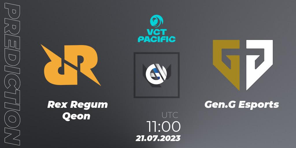 Rex Regum Qeon - Gen.G Esports: Maç tahminleri. 21.07.23, VALORANT, VALORANT Champions Tour 2023: Pacific Last Chance Qualifier