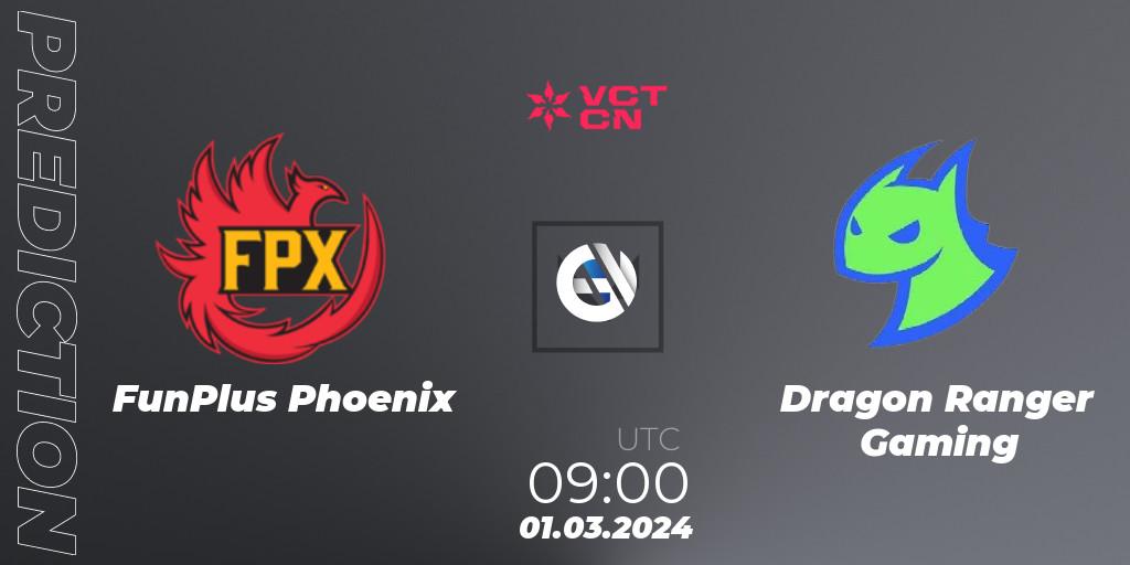 FunPlus Phoenix - Dragon Ranger Gaming: Maç tahminleri. 01.03.24, VALORANT, VCT 2024: China Kickoff