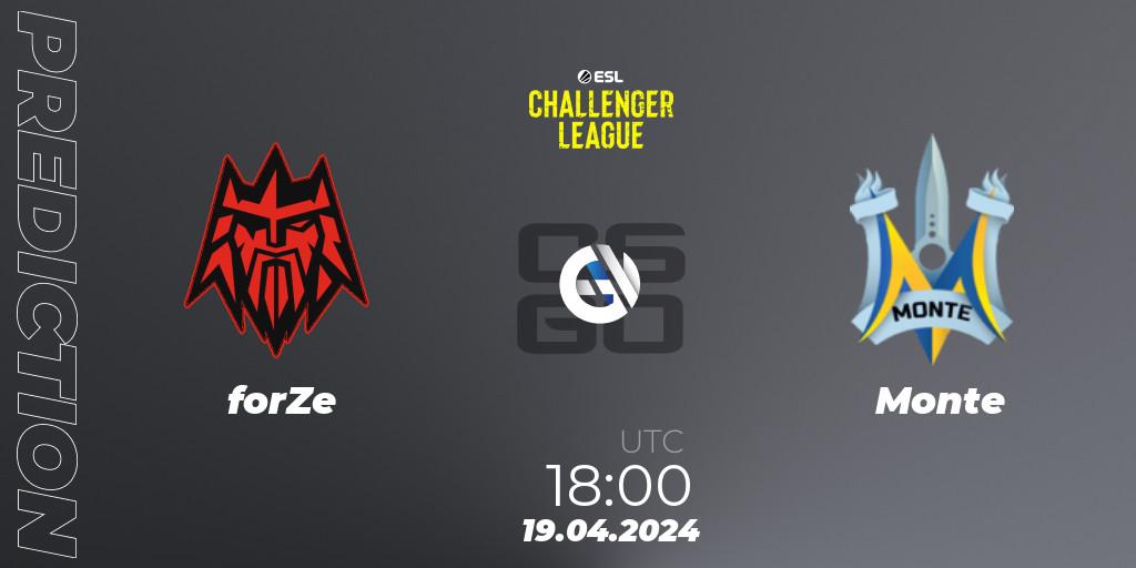forZe - Monte: Maç tahminleri. 19.04.24, CS2 (CS:GO), ESL Challenger League Season 47: Europe