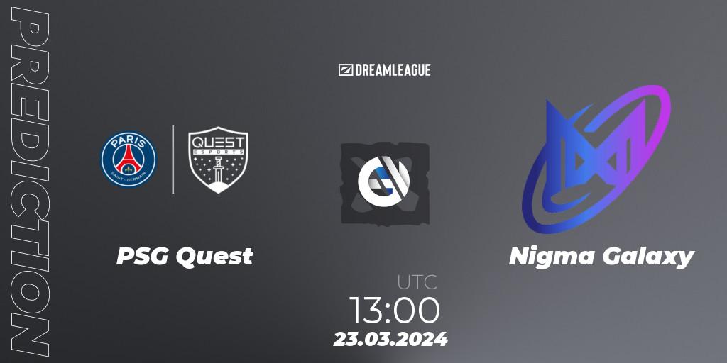 PSG Quest - Nigma Galaxy: Maç tahminleri. 23.03.24, Dota 2, DreamLeague Season 23: MENA Closed Qualifier